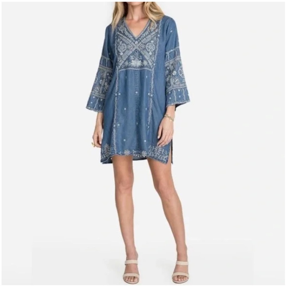 NWT Johnny Was Workshop Alberte Tencel V-Neck Toledo Tunic